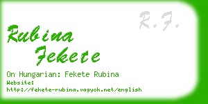 rubina fekete business card
